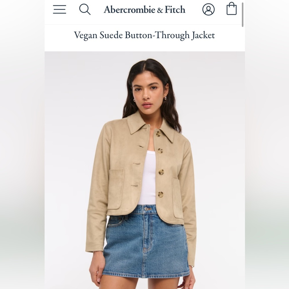 Abercrombie & Fitch Tan Vegan Suede Jacket